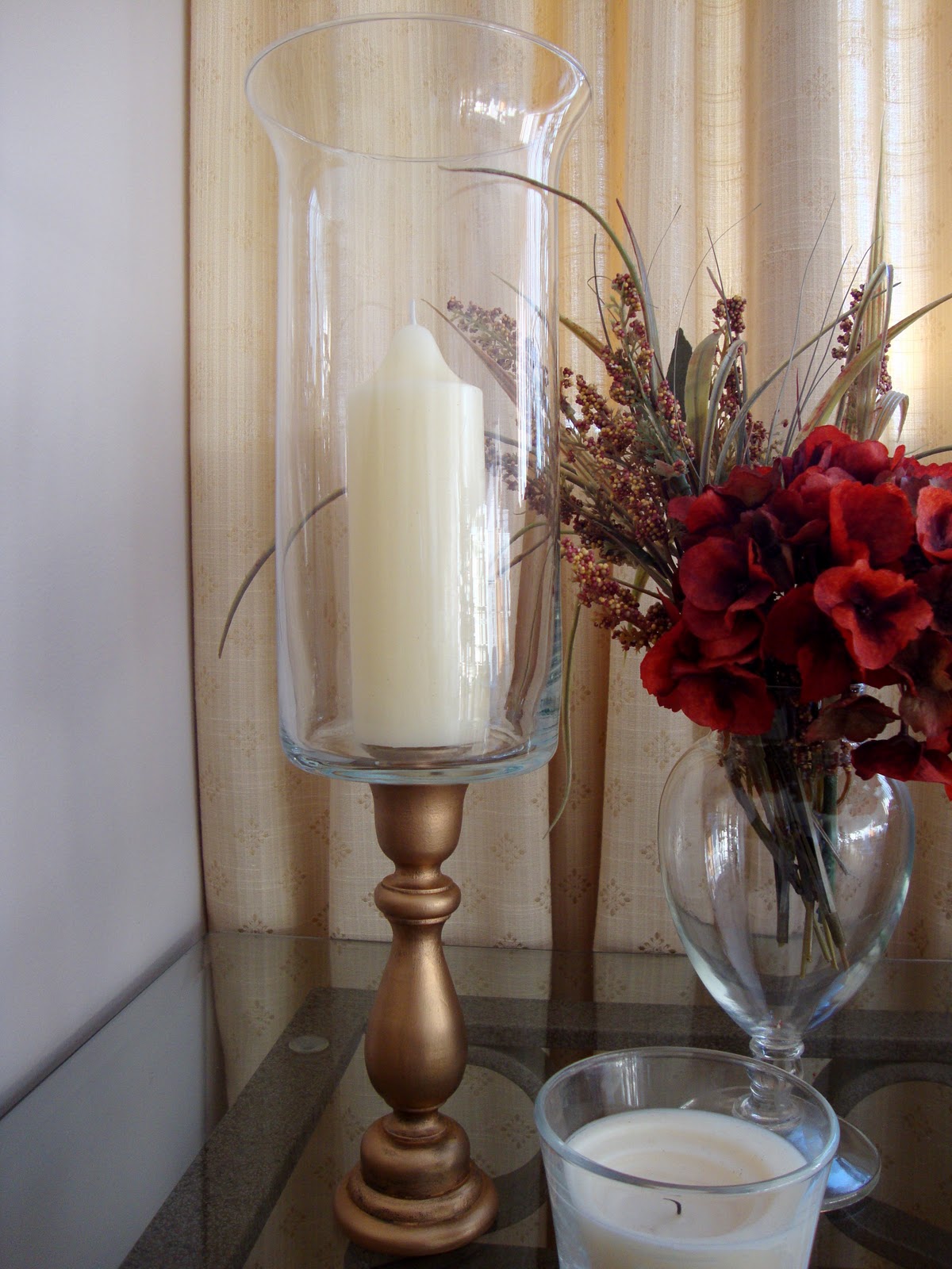 Honey Sweet Home A DIY Hurricane Vase Get's Dressed Up With Rub n Buff