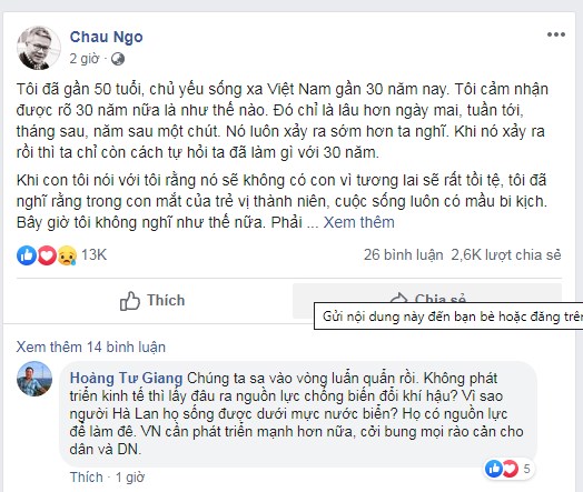 Lời kêu gọi của giáo sư Ngô Bảo Châu về bảo vệ môi trường