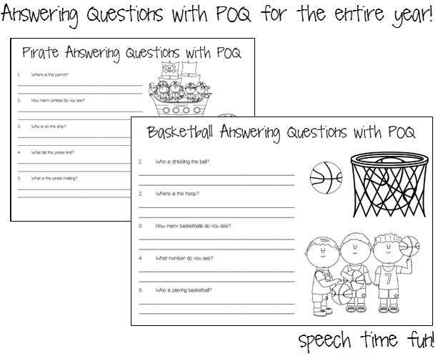 Reading Comprehension Stories: Answering Questions with POQ (for the