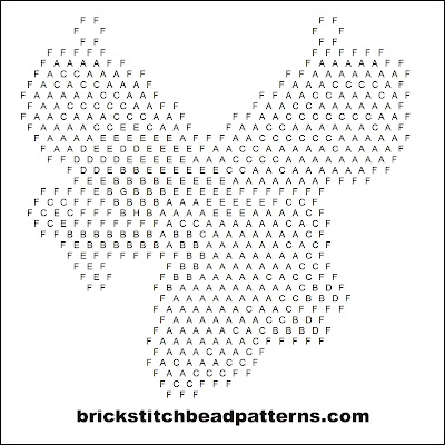 Red Fairy Christmas Brick Stitch Beaded Earring Pendant Pattern Word Chart Click for a larger image of the Red Fairy Christmas brick stitch bead pattern word chart.