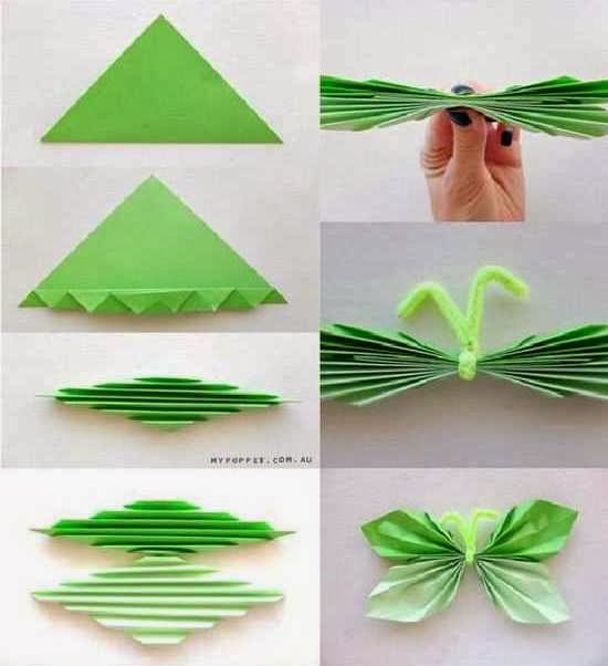 Cara Membuat  Kerajinan  Tangan  Sederhana Kupu kupu Kertas  2