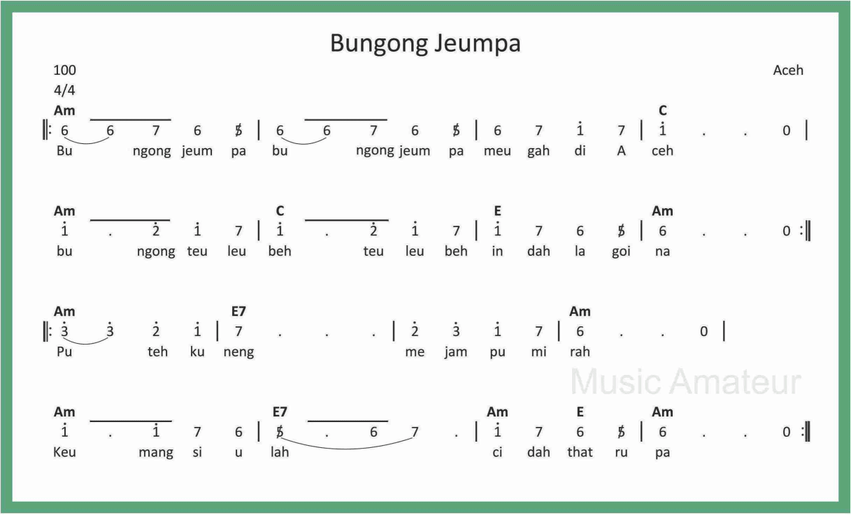 Not Angka Bungong Jeumpa - SEPUTAR MUSIK