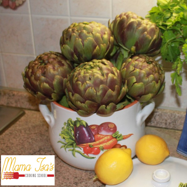 Filled Artichokes at Mama Isa's Cooking Classes Italy Venice