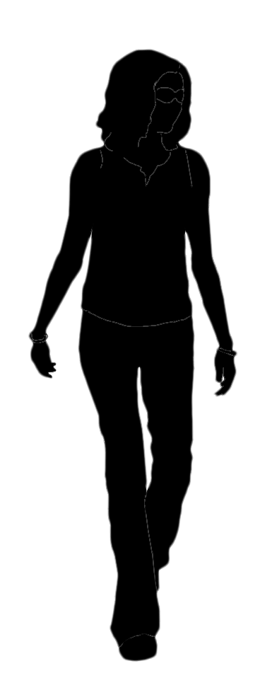 silhouette of thin teenager