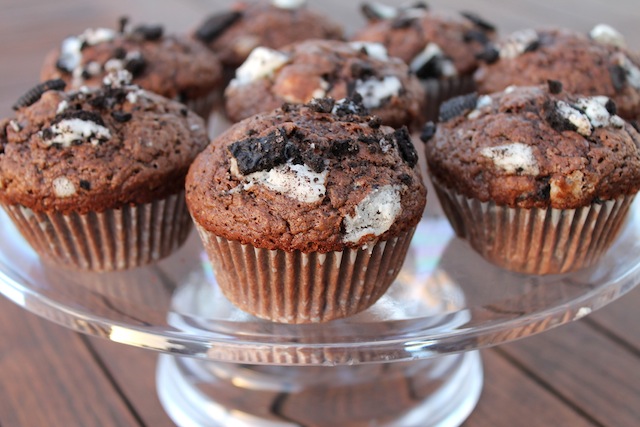 Food Lust People Love: Chocolate Chocolate Chip Oreo Muffins #MuffinMonday
