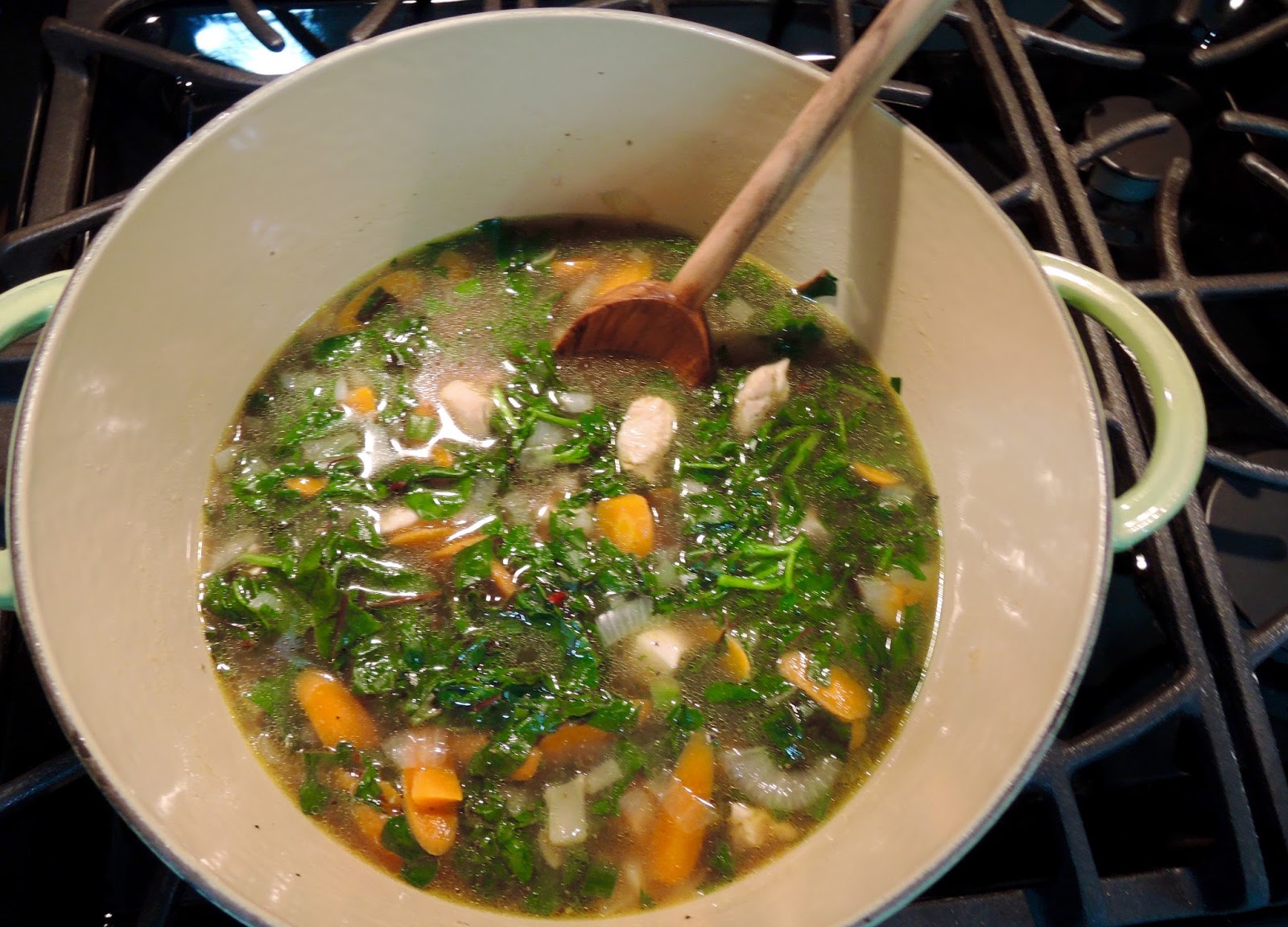 The Briny Lemon: Easy Chicken Soup with Watercress and Chard