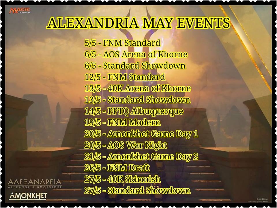 Alexandrian Legacy ALEXANDRIA MAY WEEKLY EVENTS
