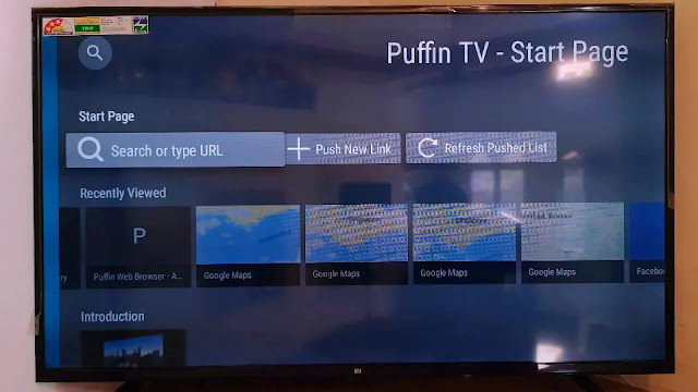 we can type url in this url section Url section in puffine tv browser