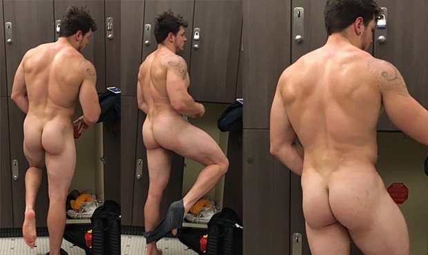 Ass on Display in the Locker Room 