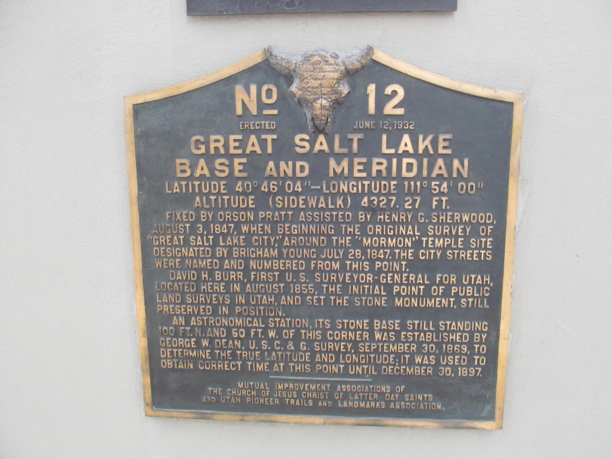 Great Salt Lake Base and Meridian Salt Lake City, Utah