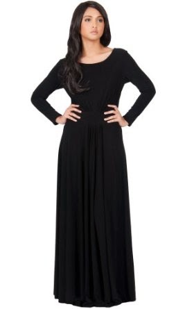 long maxi dress: Long Sleeve Black Maxi Dress