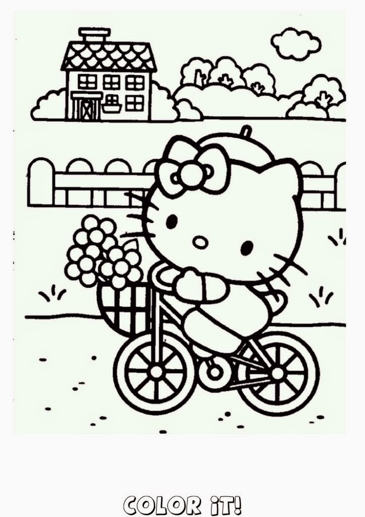 Hello Kitty Wallpaper Download: Hello Kitty Beach Coloring Page