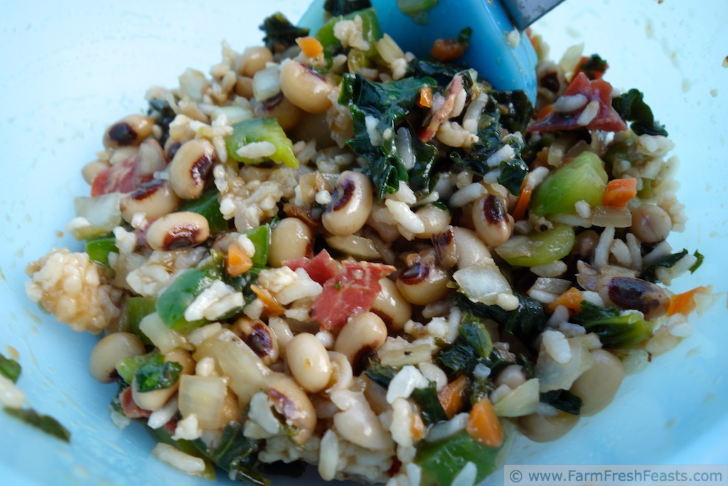 Farm Fresh Feasts Black Eyed Pea and Kale Salad in Salumi Cups A New