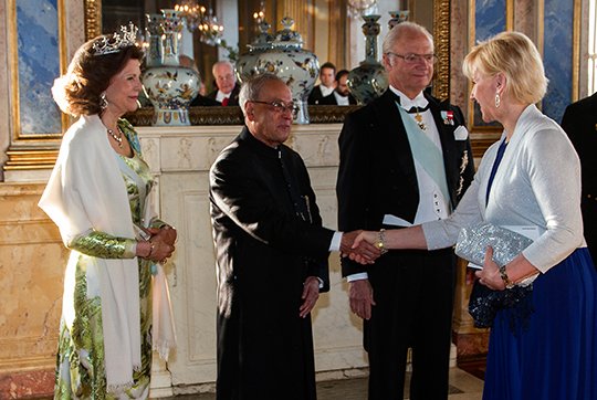 King Carl Gustaf and Queen Silvia of Sweden, Crown Princess Victoria and Prince Daniel, Prince Carl Philip's fiancée Miss Sofia Hellqvist 