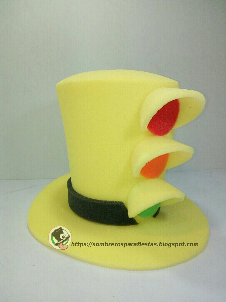 Venta de Sombreros locos de hule espuma para fiestas personalizados: Sombrero de semáforo.