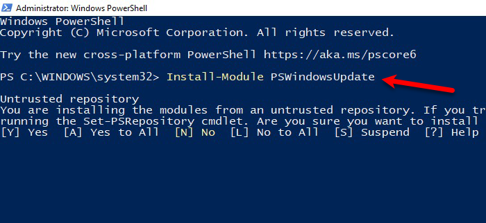 Скрыть обновления Windows с помощью PowerShell