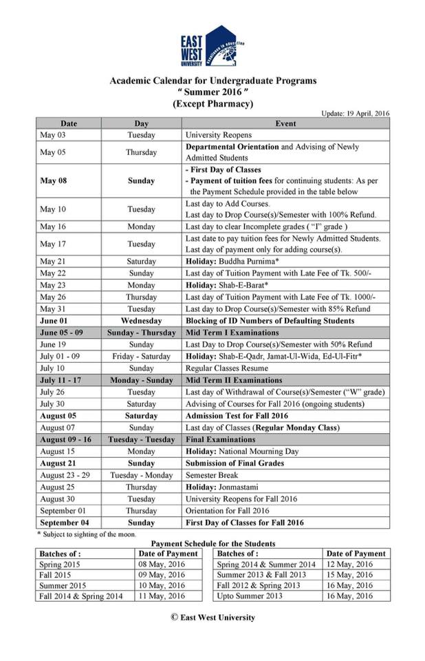 Uwo Summer Academic Calendar Ursa Adelaide