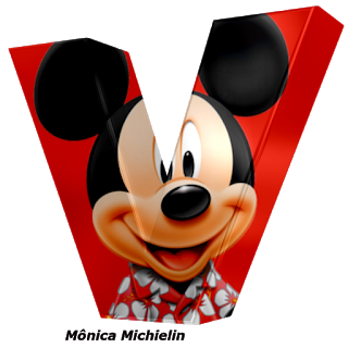 Abecedario 3D con la Cara de Mickey. Mickey Letters.