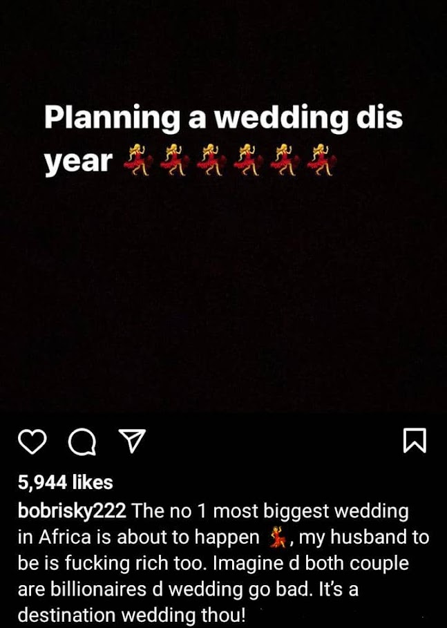 I am planning to get married to my husband this year- Bobrisky spills