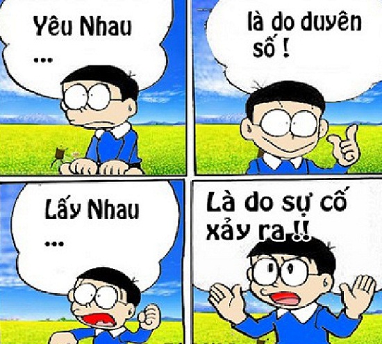 Ảnh chế Nobita thất tình buồn nhưng cười ra nước mắt