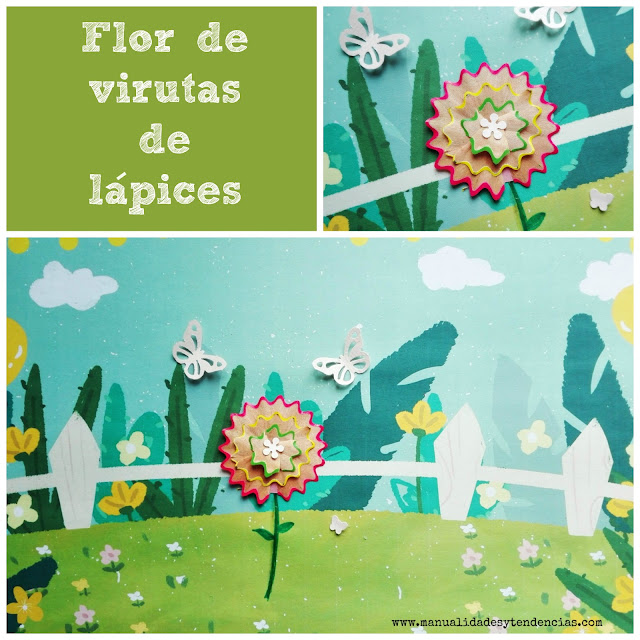 Flor de virutas de lápiz de colores