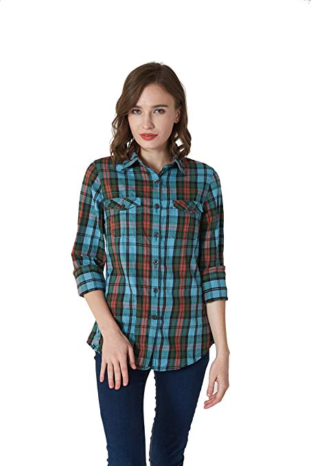 Moto Apparels: Women's Flannel Shirt 100% Cotton Pre Washed Vintage ...
