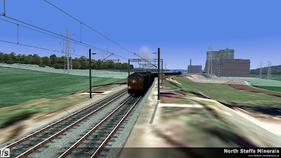 Fastline Simulation - North Staffs Minerals: Double headed Sulzer Type 2s depart from Meaford Power Station with empty mineral wagons in North Staffs Minerals a route for RailWorks Train Simulator 2012.