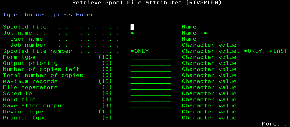 Howto and Tools for AS/400 iSeries IBMi: Recuperar atributos spool ...