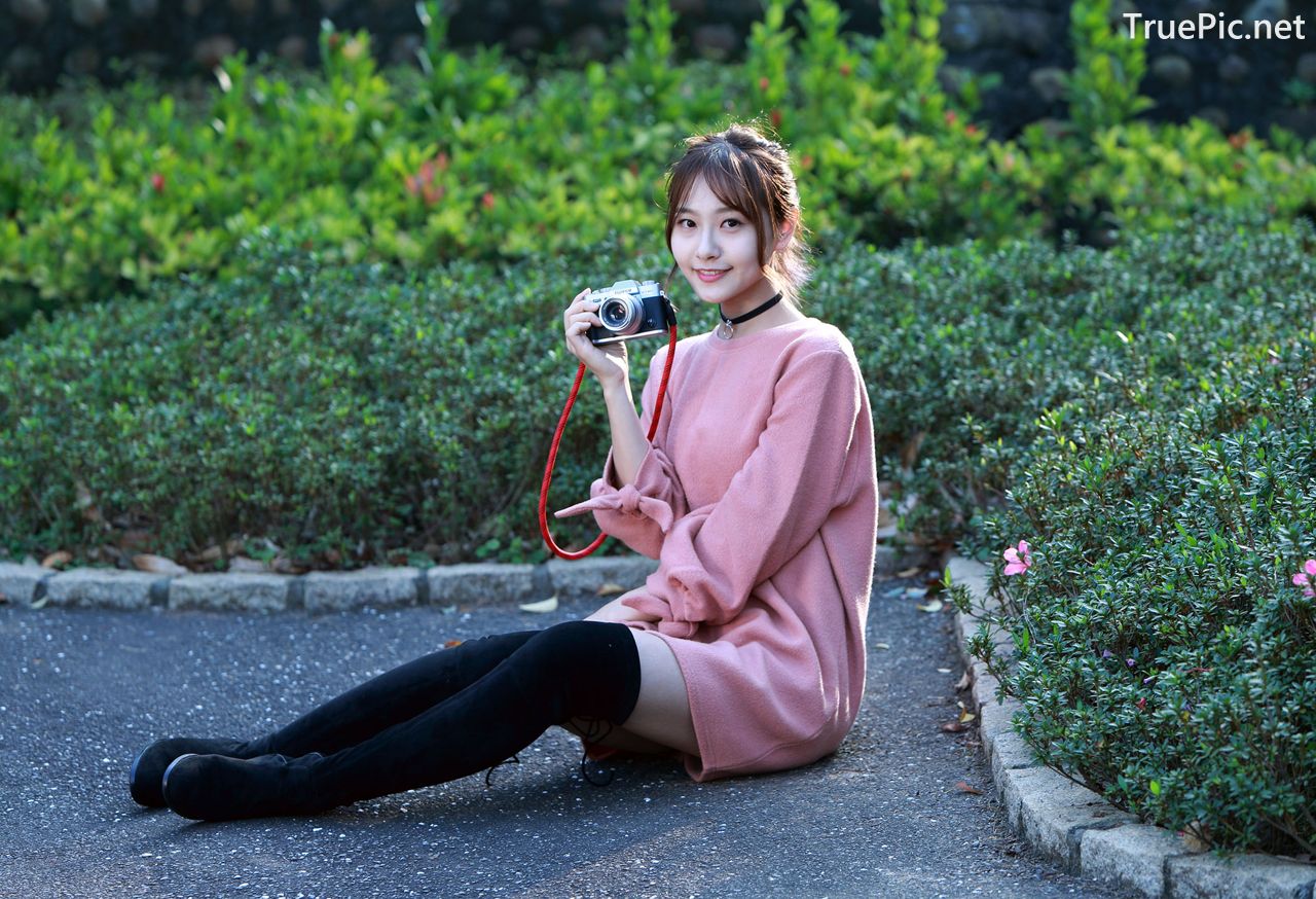 Image-Taiwanese-Model-郭思敏-Pure-And-Gorgeous-Girl-In-Pink-Sweater-Dress-TruePic.net- Picture-31