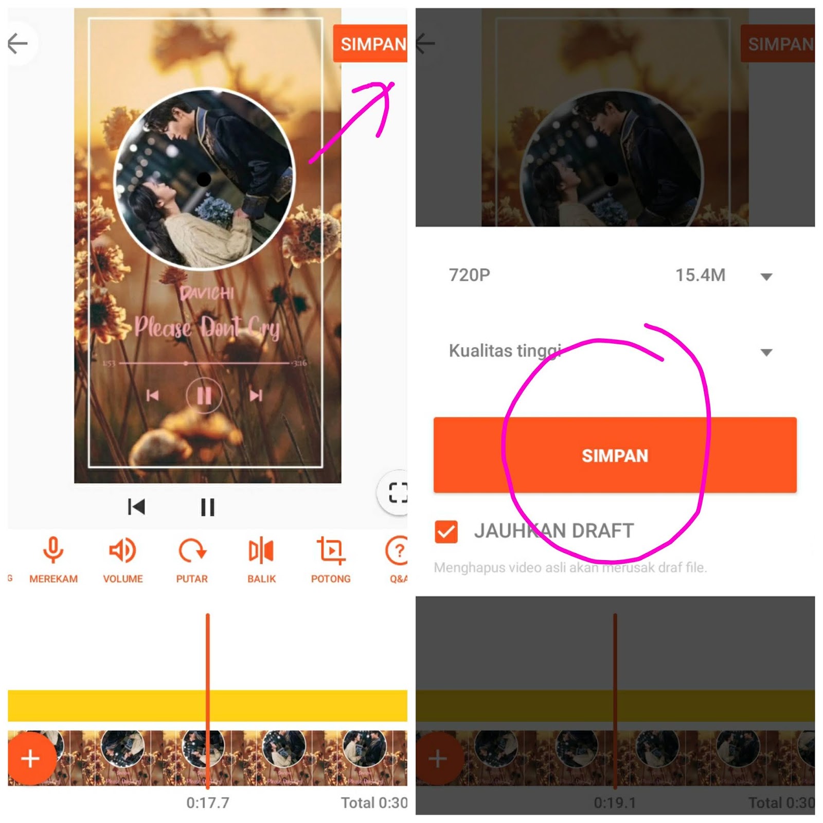 Cara Membuat Template Musik Berotasi Cara 4 (Picsart