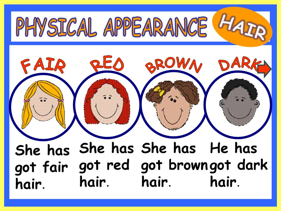 Перевести fair hair. Упражнения на тему appearance. Appearance задания. Have got описание внешности. Внешность на английском языке.