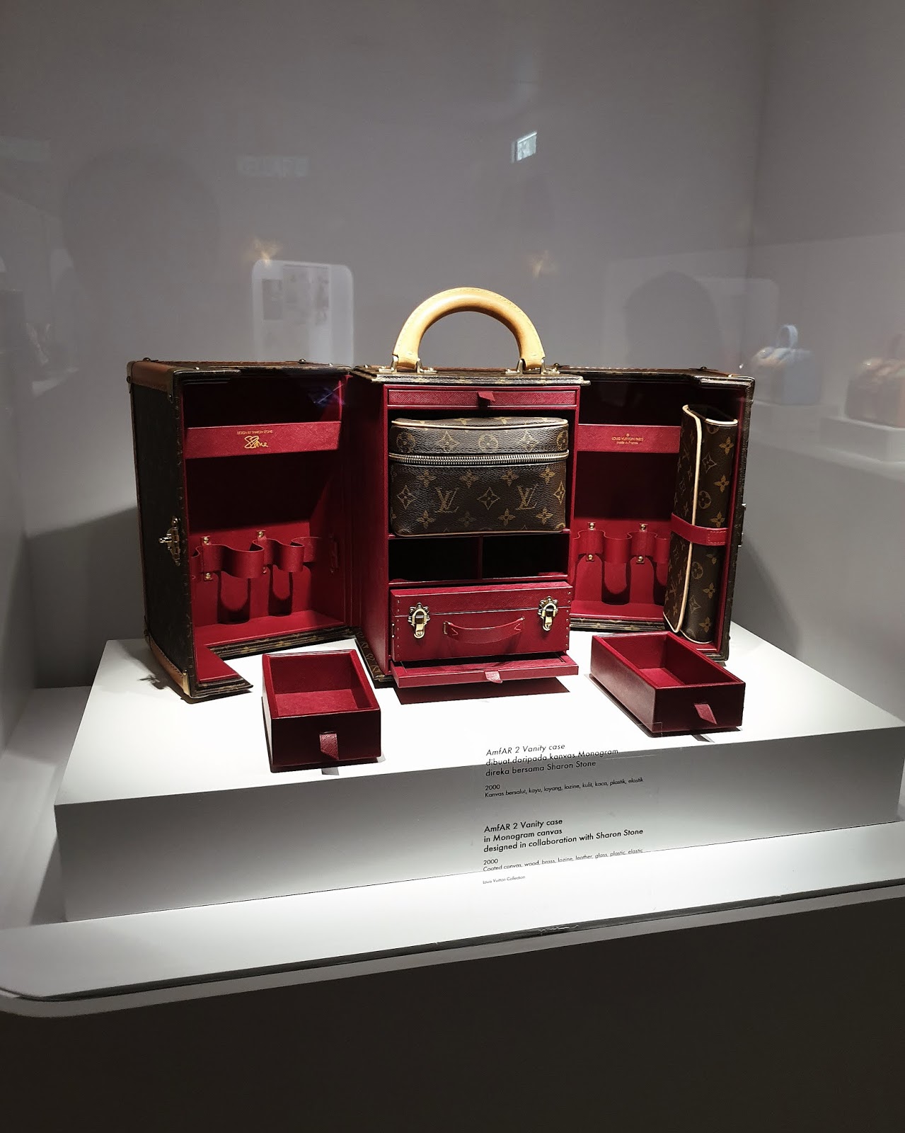 Kuala Lumpur, Malaysia - July 30, 2019: Louis Vuitton X Supreme Keepall  Bandouliere Epi 45 Red At The Time Capsule Exhibition By Louis Vuitton KLCC  In Kuala Lumpur. Stock Photo, Picture and