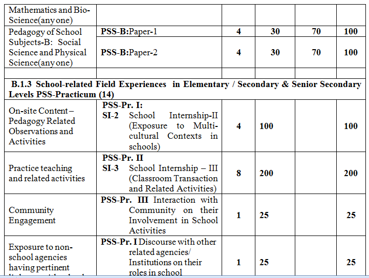 B.SC B.ED Integrated Course Syllabus PDF
