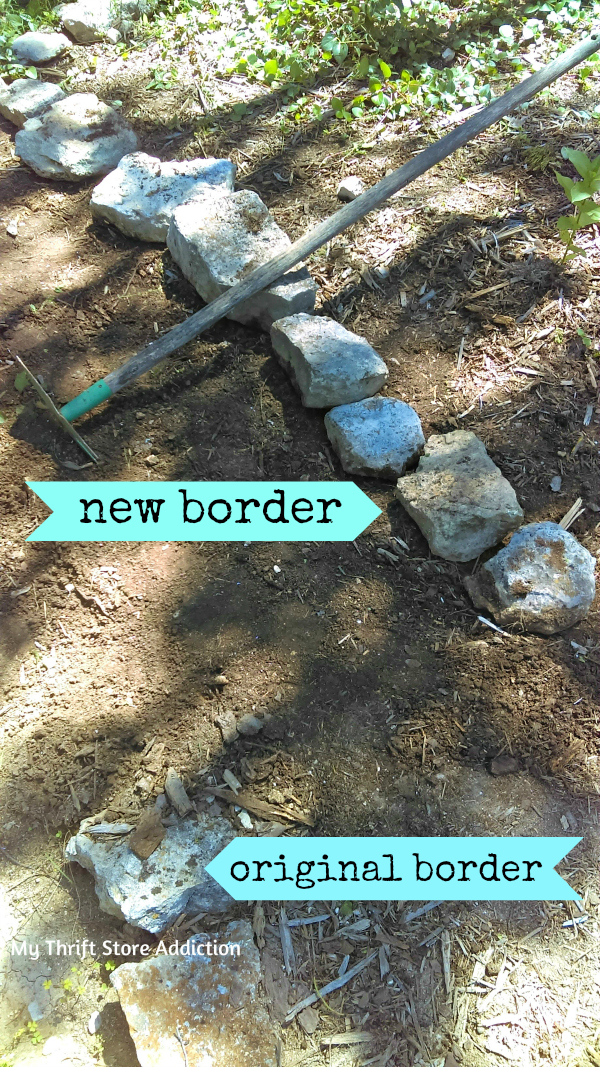 How to reposition a garden path and move large border rocks the smart way! mythriftstoreaddiction.blogspot.com How to move a garden path
