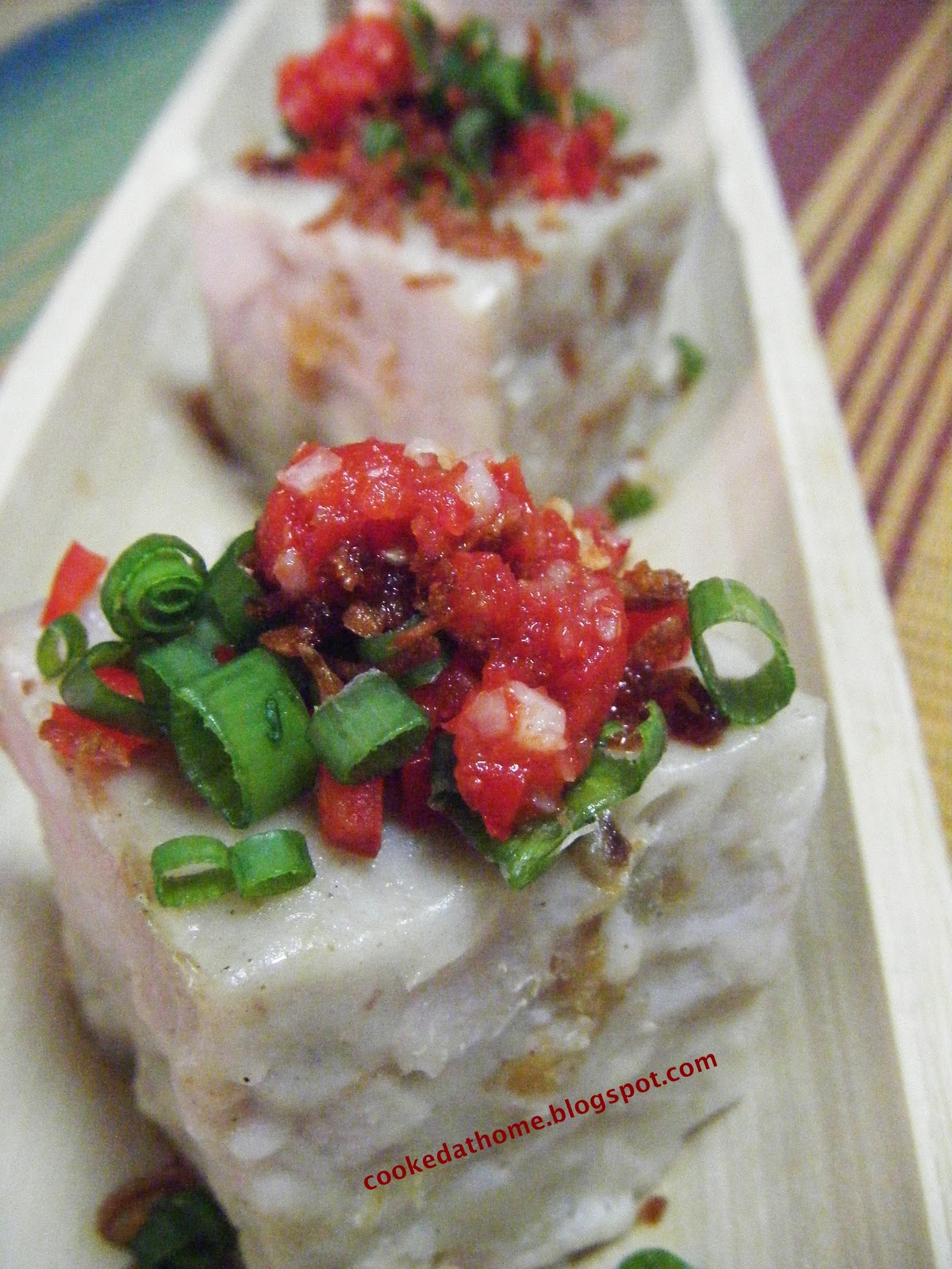 Cooking Home Steamed Savoury Yam Cake