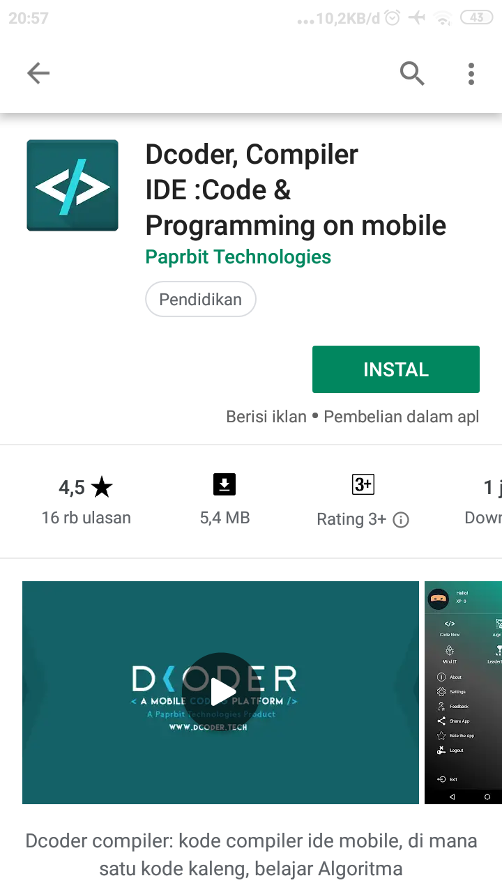 6 aplikasi android untuk belajar pemograman