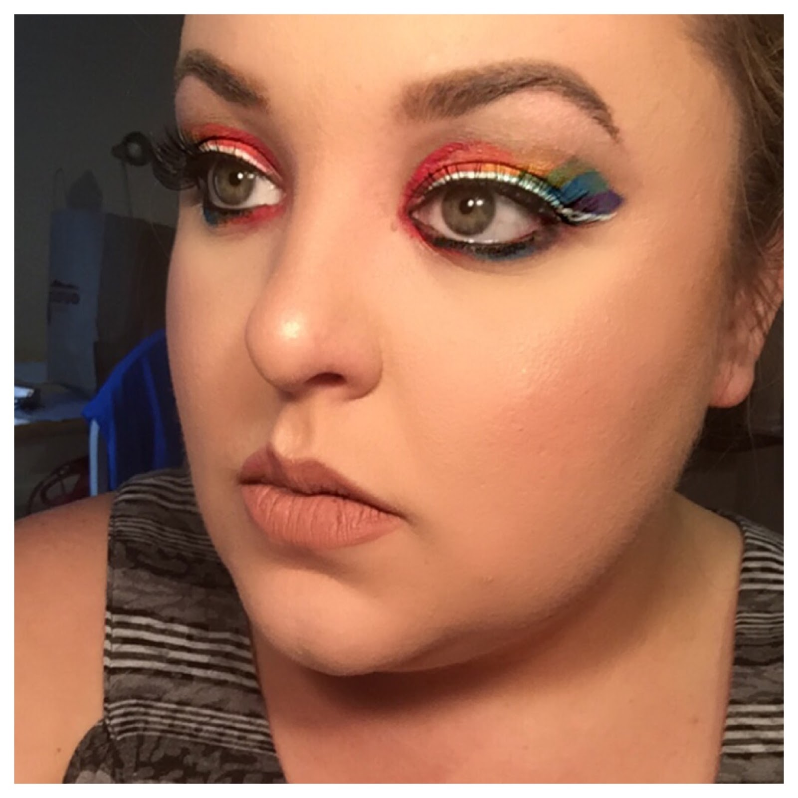 Rainbow Rave Makeup Look