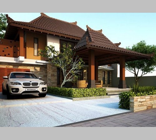 Model Teras Rumah  Joglo  Modern  Minimalis Dengan Warna Cat 