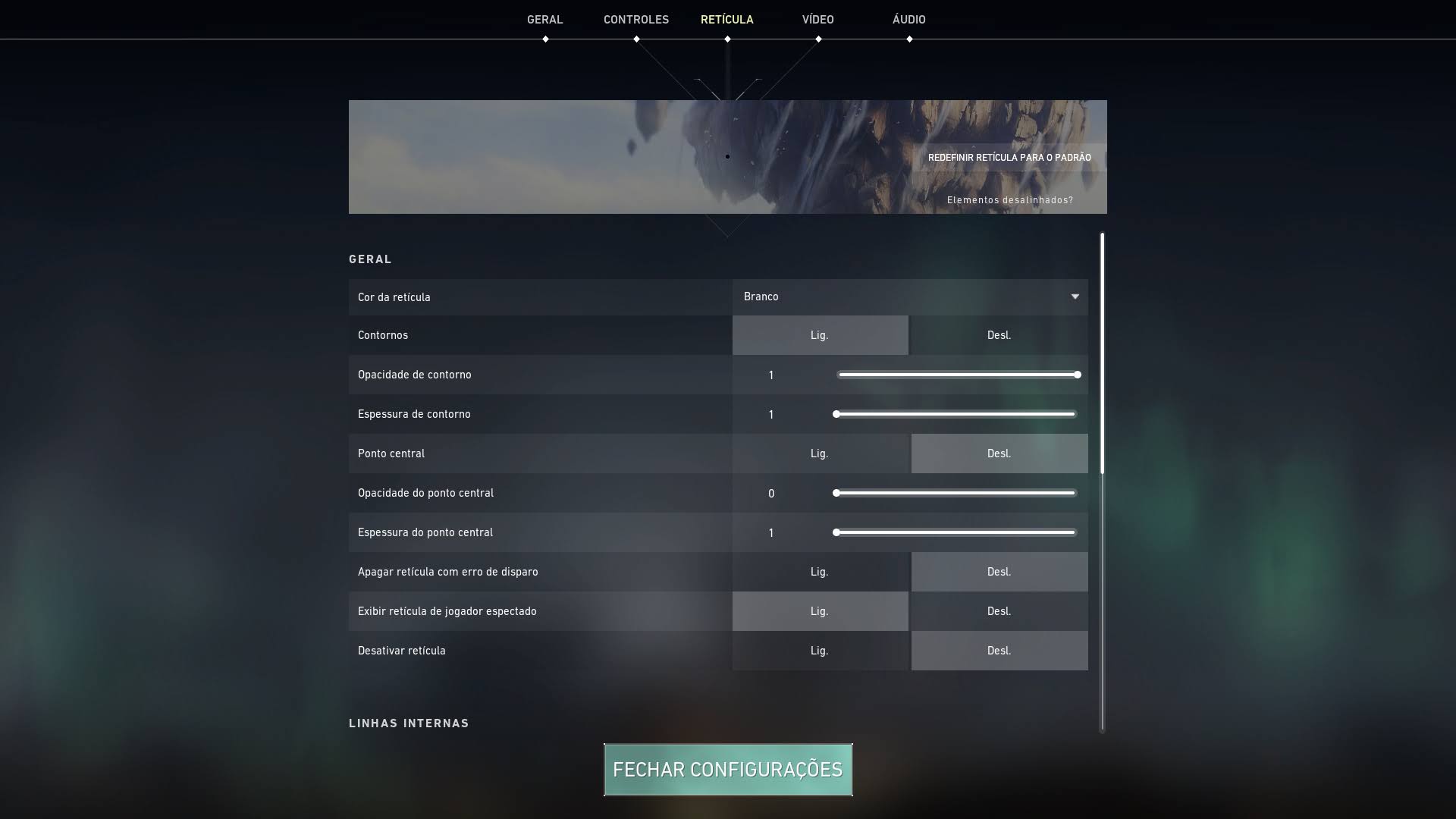 Valorant Radiante (Dicas, Configs e Miras) Miras ou retículas para o