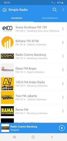 Stasiun Radio Favorit Aplikasi Simple Radio Android