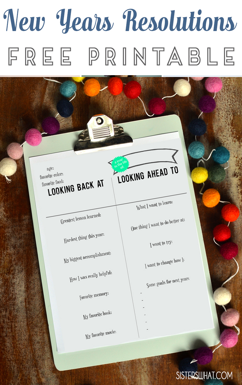 New Years Resolution Free Printable New Years Resolution Free Printable