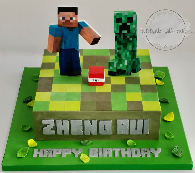 Celebrate with Cake! Minecraft edible printed characters Cake