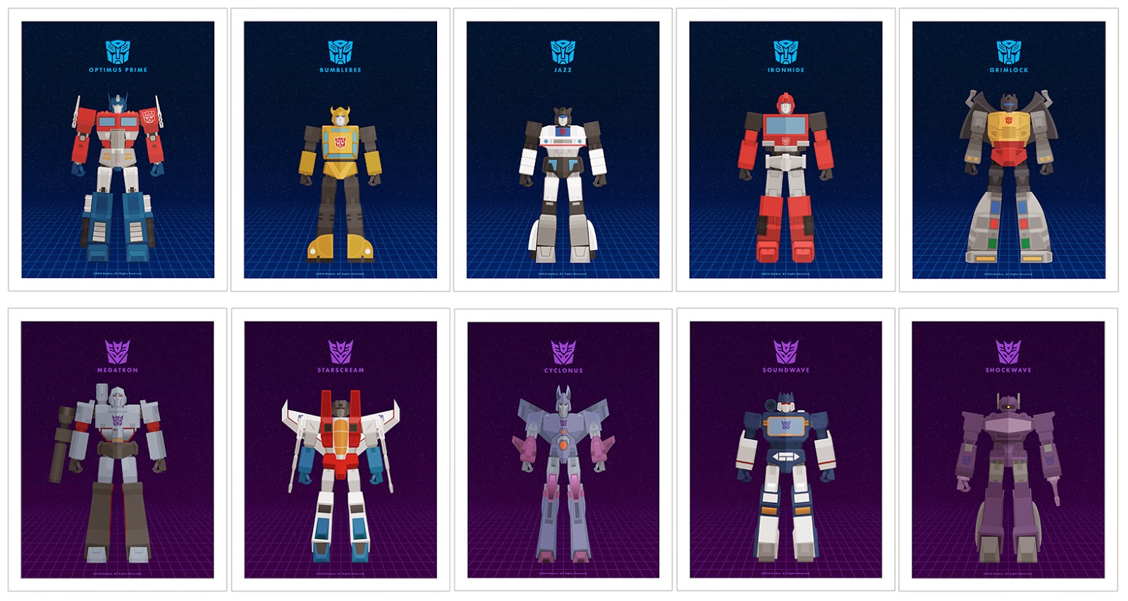 New York Comic Con 2014 Exclusive Transformers Generation 1 Print Set by Thong Le (Weaponix)
