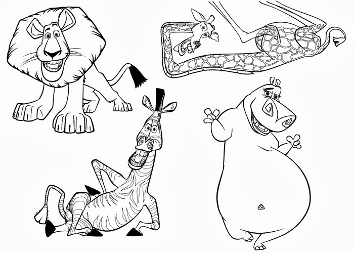 madagascar movie characters coloring pages - photo #9