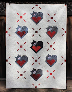 wrap up some love-cat-kitty-heart-love-valentines-quilt-quilt pattern-lap quilt-red