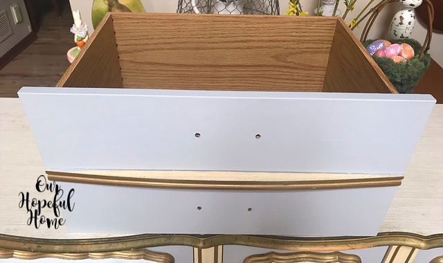 gray dresser drawer gold accent