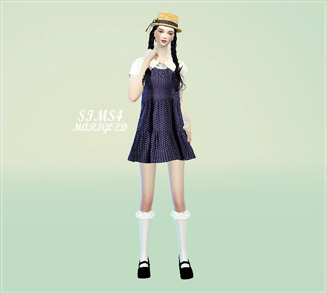mary jane shoes_solid colors_메리 제인 슈즈_단색 굽 버전_여성 신발 SIMS4 marigold