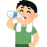 お風呂上がりに牛乳を飲む人のイラスト（男性）