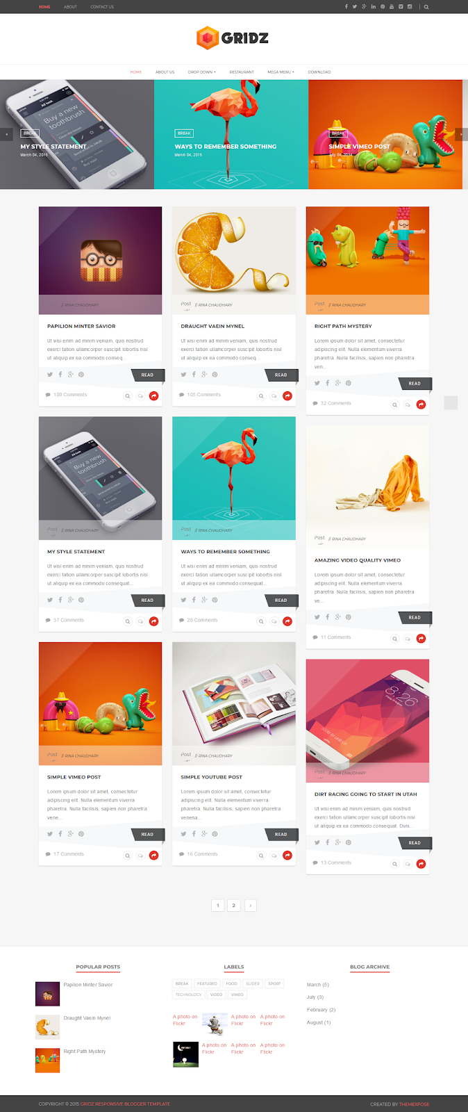 Gridz Responsive Blogger Template Top Best Free Theme Blogspot The Best Free Blogger Template Blogspot Template