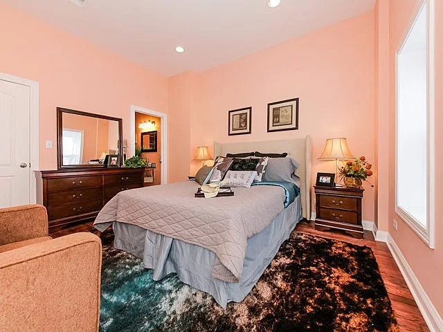 real estate photo staged master bedroom